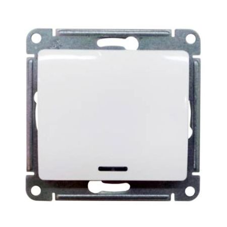 Выключатель 1-клавишный Schneider Electric GLOSSA, с подсветкой, скрытый монтаж, перламутр