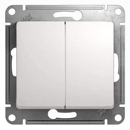 Переключатель 2-клавишный Schneider Electric GLOSSA, скрытый монтаж, перламутр