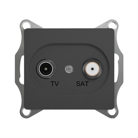 Розетка TV-SAT Schneider Electric GLOSSA, проходная, антрацит