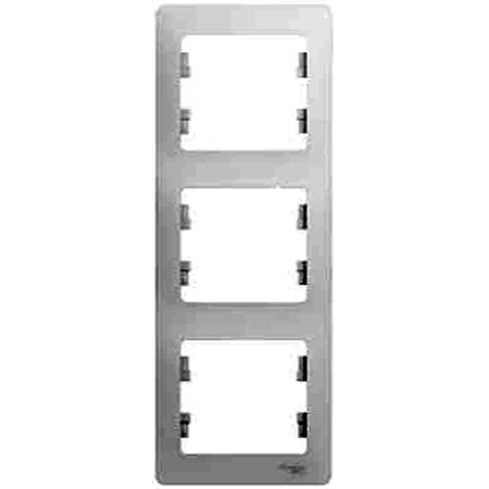 Рамка 3 поста Schneider Electric GLOSSA, вертикальная, белый