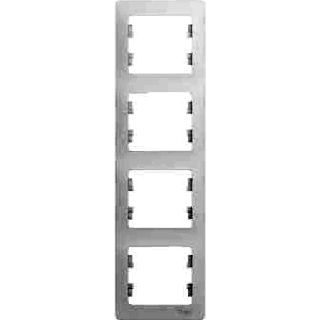 Рамка 4 поста Schneider Electric GLOSSA, вертикальная, белый
