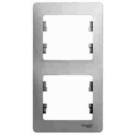 Рамка 2 поста Schneider Electric GLOSSA, вертикальная, белый