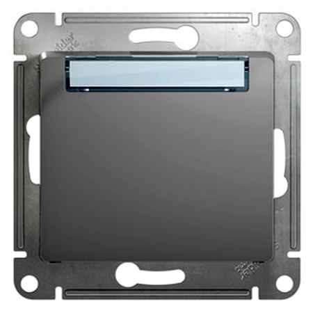 Выключатель 1-клавишный кнопочный Schneider Electric GLOSSA, скрытый монтаж, алюминий