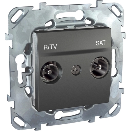 Розетка TV-FM-SAT Schneider Electric, проходная, графит