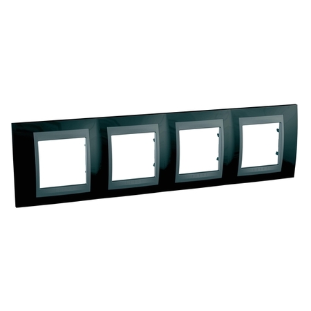 Рамка 4 поста Schneider Electric UNICA TOP, горизонтальная, родий