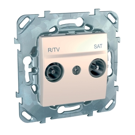 Розетка TV-FM-SAT Schneider Electric UNICA, оконечная, бежевый