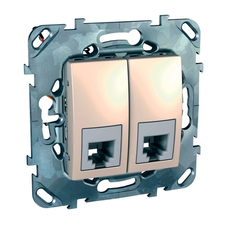 Розетка 2xRJ11 Schneider Electric UNICA, бежевый