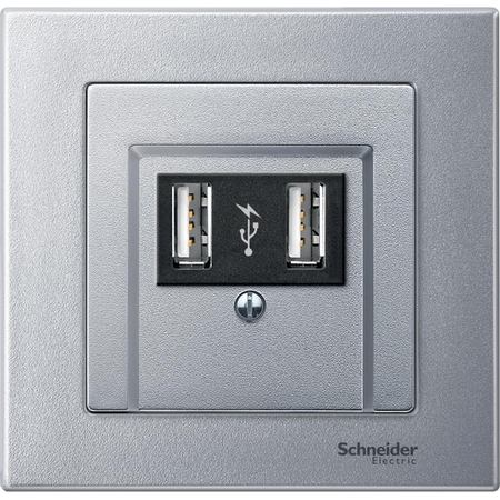 Накладка на розетку USB Schneider Electric MERTEN SYSTEM M, алюминий