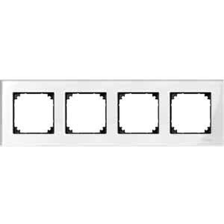 Рамка 4 поста Schneider Electric MERTEN M-ELEGANCE, бриллиантовый белый
