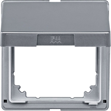 Крышка для розетки Schneider Electric MERTEN AQUADESIGN IP44, с заземлением, с крышкой, алюминий