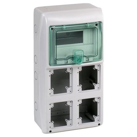 Распределительный шкаф Schneider Electric KAEDRA, 8 мод., IP65, навесной, пластик, зеленая дверь