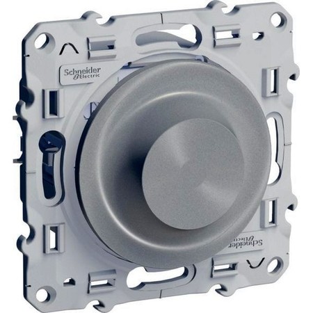 Светорегулятор поворотно-нажимной Schneider Electric ODACE, 9-100 Вт, алюминий