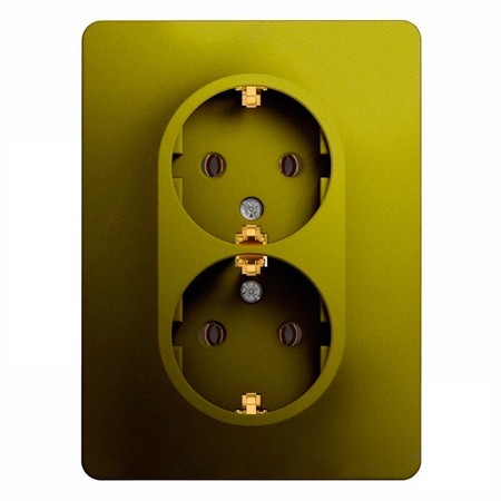 Розетка двухместная Schneider Electric GLOSSA, скрытый монтаж, с заземлением, фисташковый