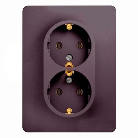 Розетка двухместная Schneider Electric GLOSSA, скрытый монтаж, с заземлением, сиреневый туман