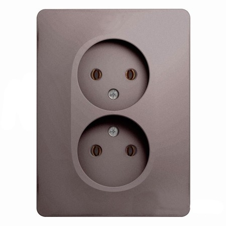 Розетка двухместная Schneider Electric GLOSSA, скрытый монтаж, платина