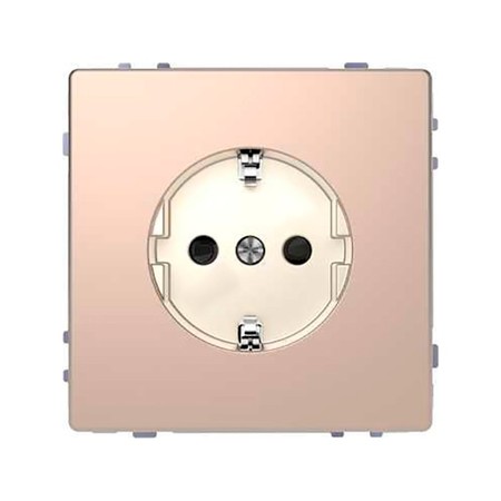 Розетка Schneider Electric MERTEN D-LIFE, скрытый монтаж, с заземлением, со шторками, шампань