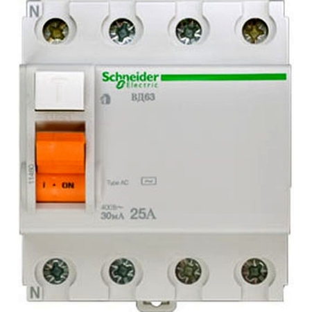 УЗО Schneider Electric Домовой 4P 25А 30мА (AC)