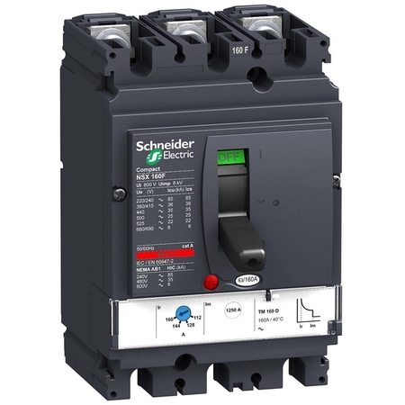 Силовой автомат Schneider Electric Compact NSX 160, TM-D, 36кА, 3P, 160А