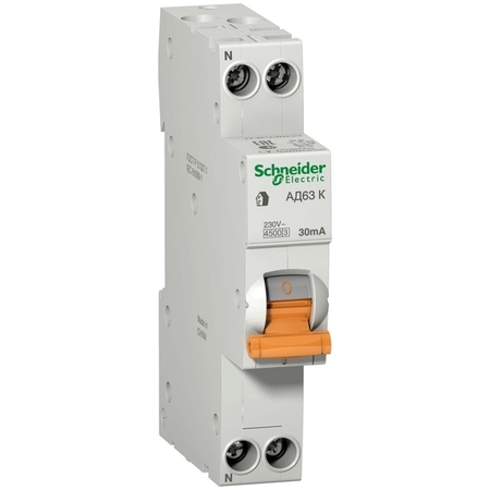 Дифавтомат Schneider Electric АД63 2P 32А (C) 4.5кА 30мА (AC)
