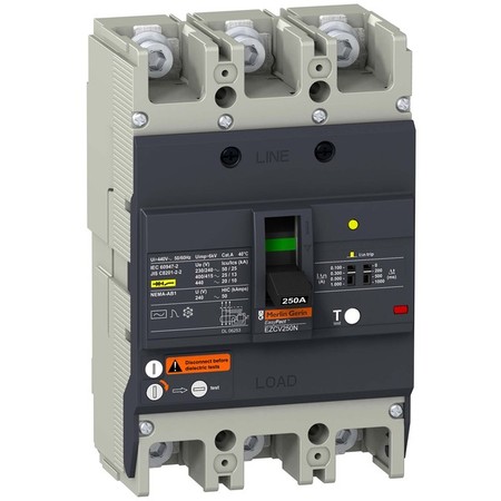 Силовой автомат Schneider Electric Easypact EZC 250, TM-D c диф защитой, 25кА, 3P, 63А