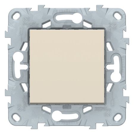 Выключатель 1-клавишный кнопочный Schneider Electric UNICA NEW, скрытый монтаж, бежевый