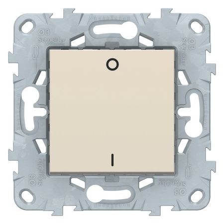 Выключатель 1-клавишный двухполюсный Schneider Electric UNICA NEW, скрытый монтаж, 16А, бежевый