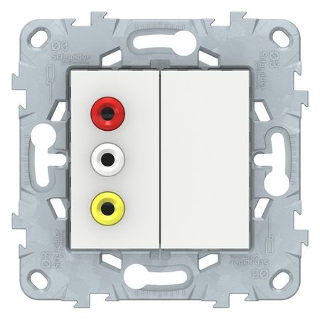 Розетка 3RCA Schneider Electric UNICA NEW, белый