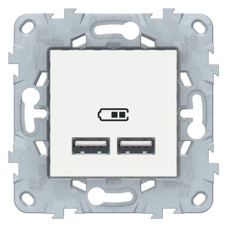 Розетка 2xUSB Schneider Electric UNICA NEW, белый