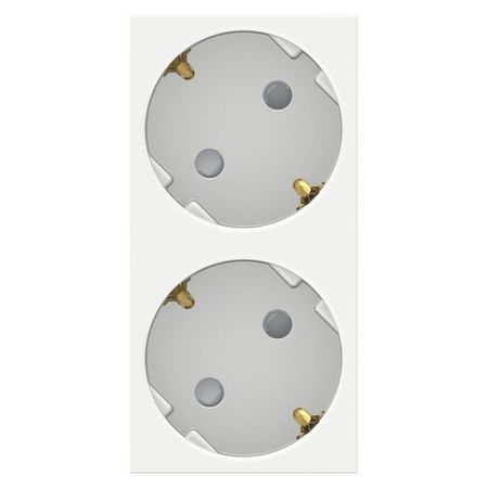 Розетка двухместная Schneider Electric UNICA NEW, скрытый монтаж, с заземлением, со шторками, винтовые клеммы, белый
