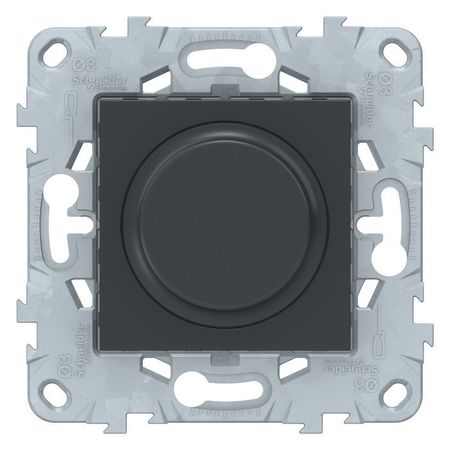 Светорегулятор поворотно-нажимной Schneider Electric UNICA NEW, 200 Вт, LED 5-100ВА, антрацит