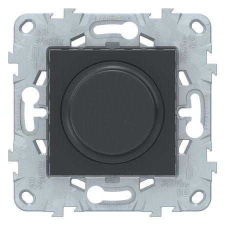 Светорегулятор поворотно-нажимной Schneider Electric UNICA NEW Wiser, 200 Вт, LED 7-100ВА, антрацит
