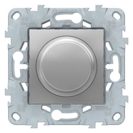 Светорегулятор поворотно-нажимной Schneider Electric UNICA NEW Wiser, 200 Вт, LED 7-100ВА, алюминий
