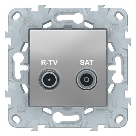 Розетка TV-FM-SAT Schneider Electric UNICA NEW, оконечная, алюминий