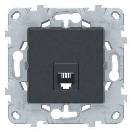 Розетка телефонная 1xRJ11 Schneider Electric UNICA NEW, антрацит