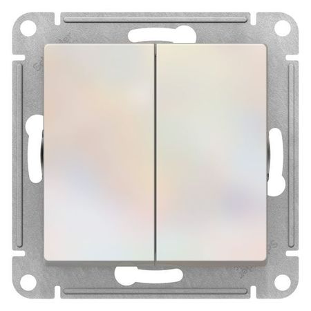 Выключатель 2-клавишный Schneider Electric ATLASDESIGN, скрытый монтаж, жемчуг
