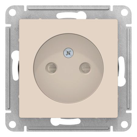 Розетка Schneider Electric ATLASDESIGN, скрытый монтаж, со шторками, винтовые клеммы, бежевый