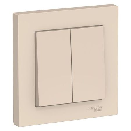Выключатель 2-клавишный Schneider Electric ATLASDESIGN, скрытый монтаж, бежевый
