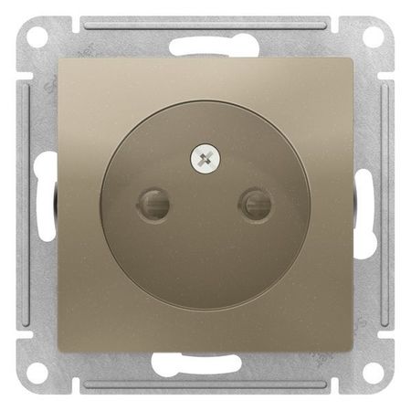 Розетка Schneider Electric ATLASDESIGN, скрытый монтаж, со шторками, шампань