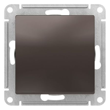 Выключатель 1-клавишный кнопочный Schneider Electric ATLASDESIGN, скрытый монтаж, мокко