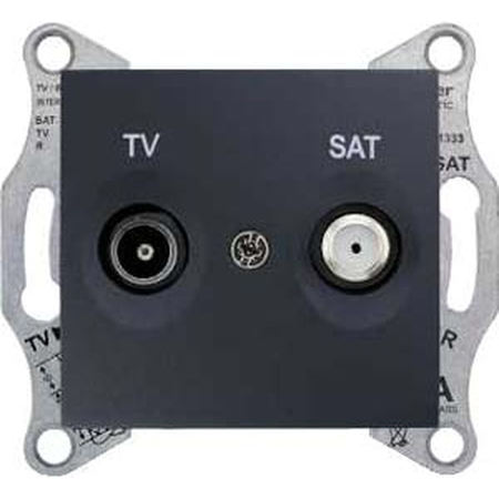 Розетка TV-SAT Schneider Electric SEDNA, проходная 8дБ, графит