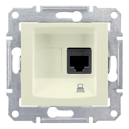 Розетка компьютерная RJ45 Cat.6 (UTP) Schneider Electric SEDNA, бежевый