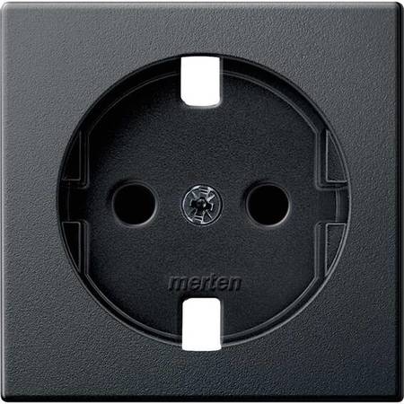 Накладка на розетку Schneider Electric MERTEN SYSTEM M, с заземлением, антрацит