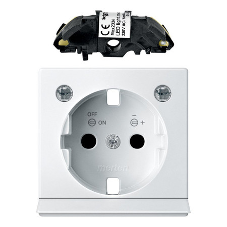 Накладка на розетку Schneider Electric MERTEN SYSTEM M, с заземлением, со шторками, белый
