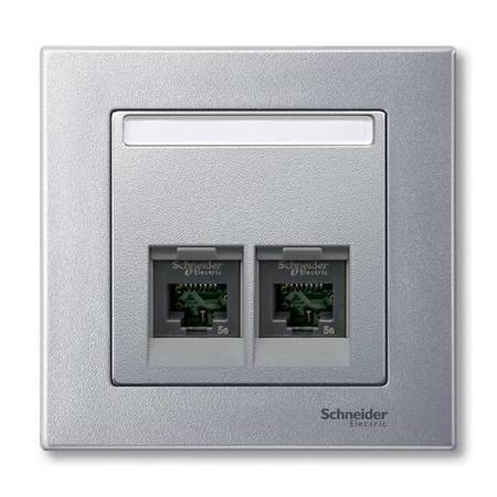 Накладка на розетку информационную Schneider Electric MERTEN SYSTEM M, алюминий