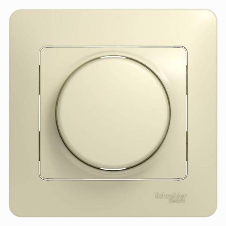 Светорегулятор поворотно-нажимной Schneider Electric GLOSSA, 630 Вт, для LED 10-315 Вт, бежевый