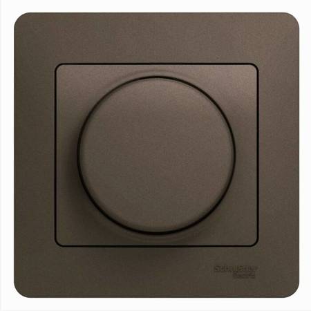 Светорегулятор поворотно-нажимной Schneider Electric GLOSSA, 630 Вт, для LED 10-315 Вт/ВА , шоколад