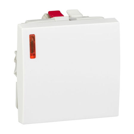 Переключатель 1-клавишный Schneider Electric ALTIRA, с подсветкой, в кабель-канал монтаж, металлик