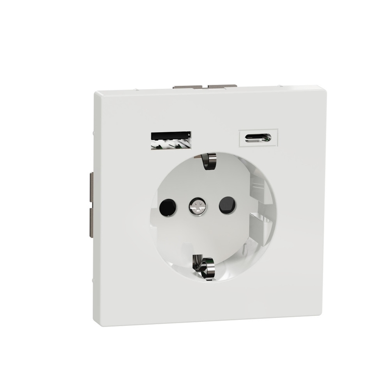 Розетка USB A+C, 2.4А с электрической розеткой D-Life, USB type-C 5V, USB type-A 5V, Электр. с USB