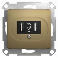 Розетка 2xUSB Schneider Electric GLOSSA, титан
