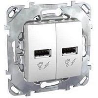 Розетка 1xUSB Schneider Electric UNICA, белый